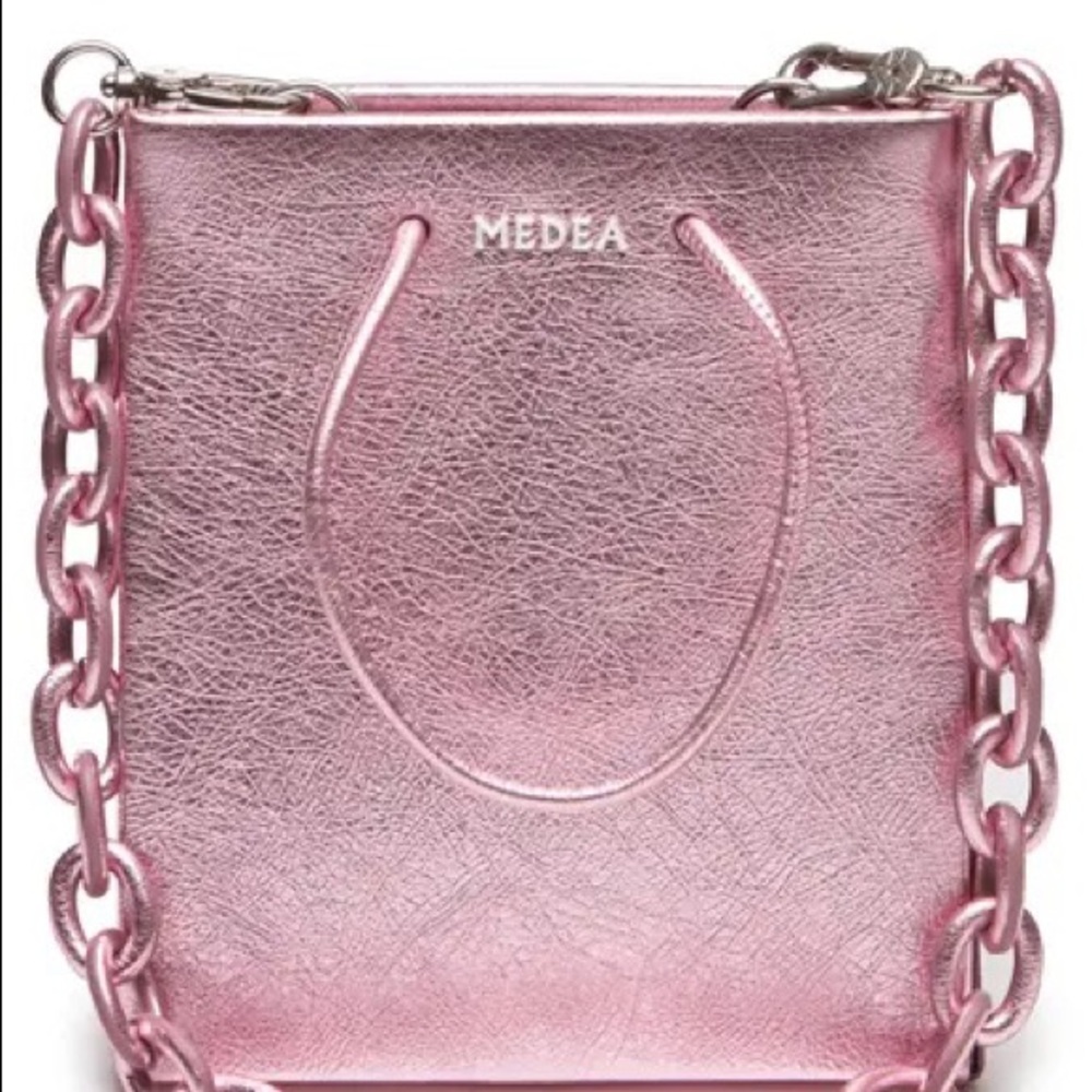 Medea Short Chain Strap Metallic Leather Bag